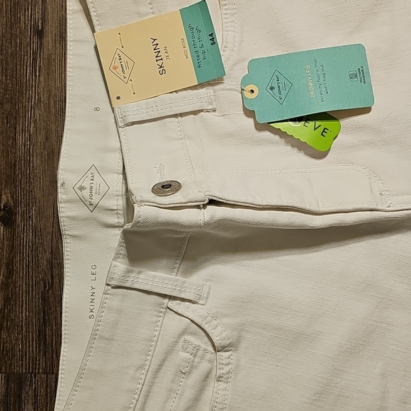 Women's St Johns Bay White Skinny Ankle Jeans Sz 8 - Picture 2 of 4